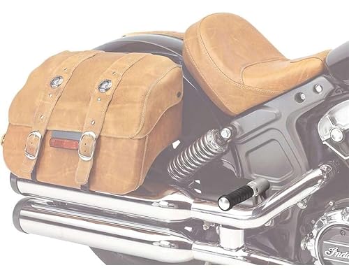 Indian Motorcycle Adjustable Passenger Foot Pegs for All Scout, Scout Bobber, Scout Sixty and Scout Rogue Models, Grooved Rubber Grips, 2-Up Riding, Comfort, Pair, Titanium - 2882251-650