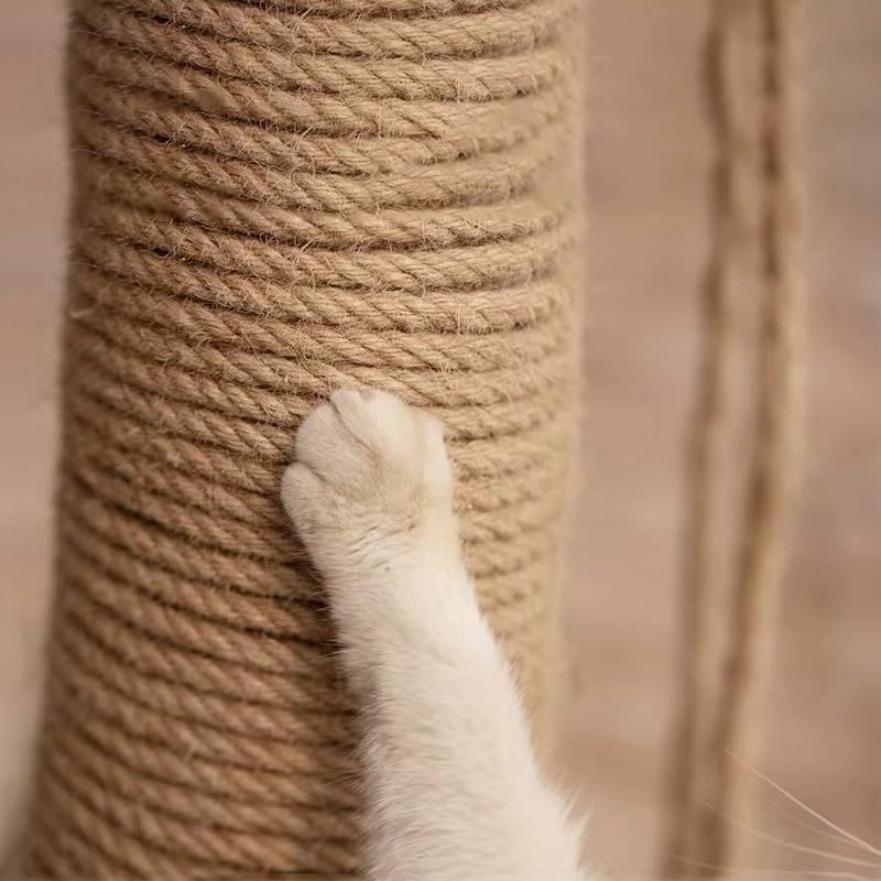 review MEEXPAWS Natural Strong Sisal Rope Replacement for Cat Scratching Posts for Winding Easy & Tight | 1/4 “ Diameter | Brown | 164FT