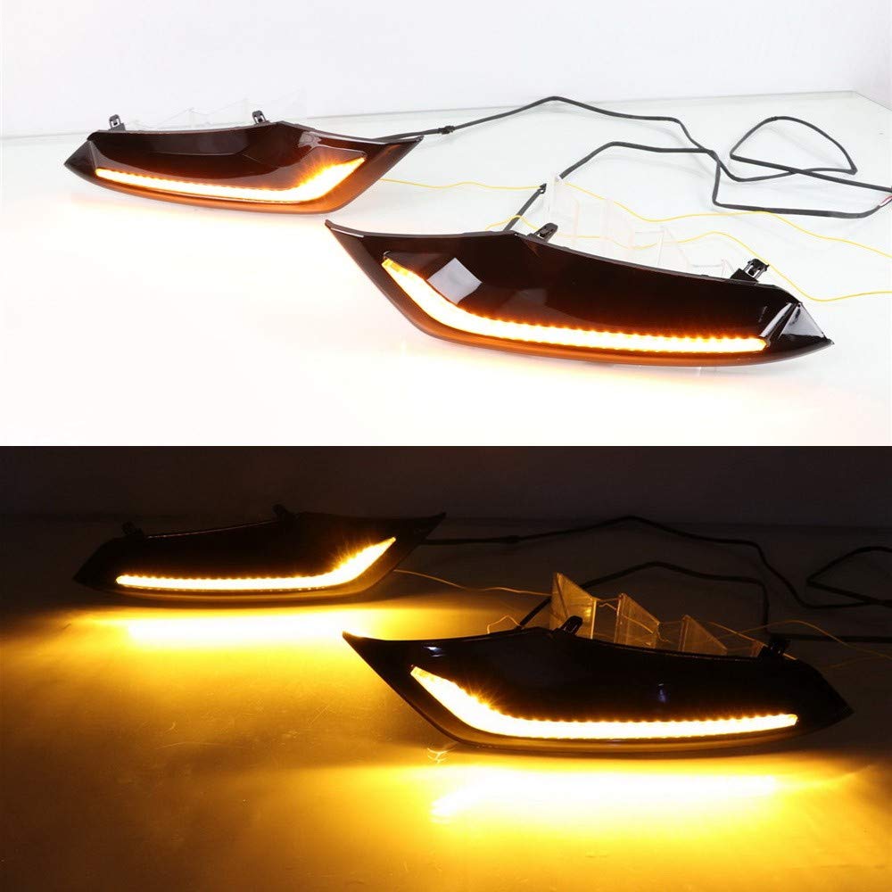 Luces diurnas LED DRL para compatible for Mazda 3 Axela desde 2019 2020, LED parachoques delantero DRL + streamer amarillo luces de señalización