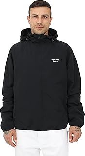 Calvin Klein - CHAQUETA STACKED LOGO J30J320265 BEH - CHAQUETA CASUAL NEGRA CON CAPUCHA PARA HOMBRE
