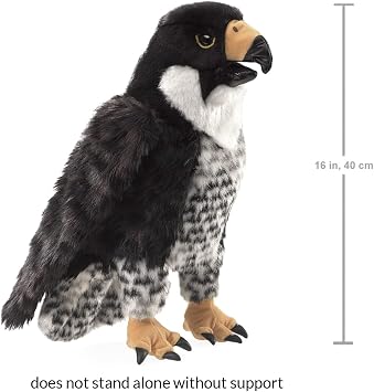 Folkmanis Peregrine Falcon Hand Puppet, Black/White/Yellow