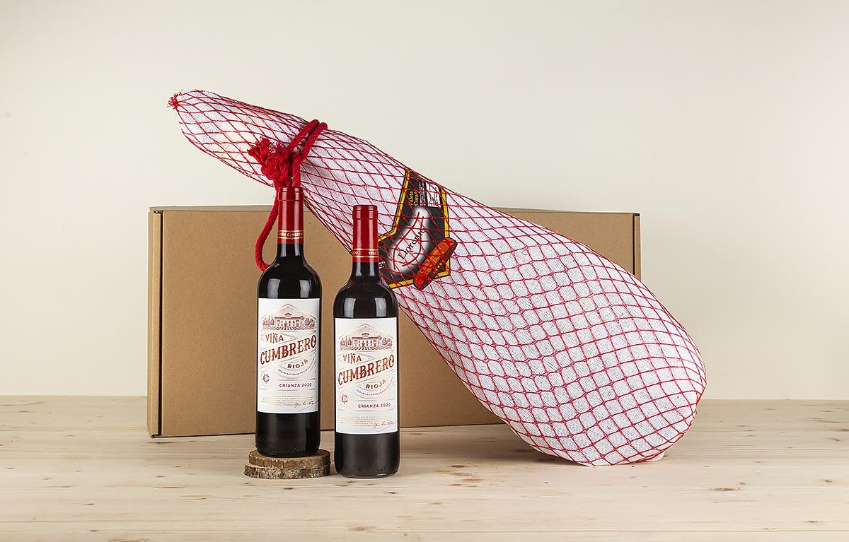 EUROLOTES Pack Gourmet con Paleta Duroc, Vino Tinto Viña Cumbrero Crianza, Vino Blanco Verdejo, Queso Curado Lavega