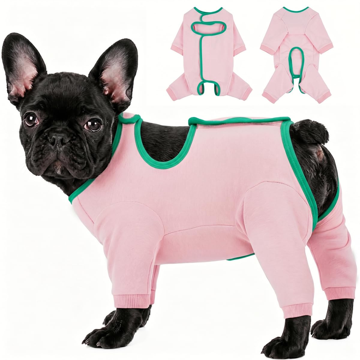 IECOii Dog Surgery Recovery Suit Long Sleeve,Easy-On Dog Recovery Suit,Post Surgery DogOnesie,DogBody Suit After Surgery to Stop Licking,Dogs Surgical Vest,Dogs Cone Collar Alternatives,Pink,S โ image 1