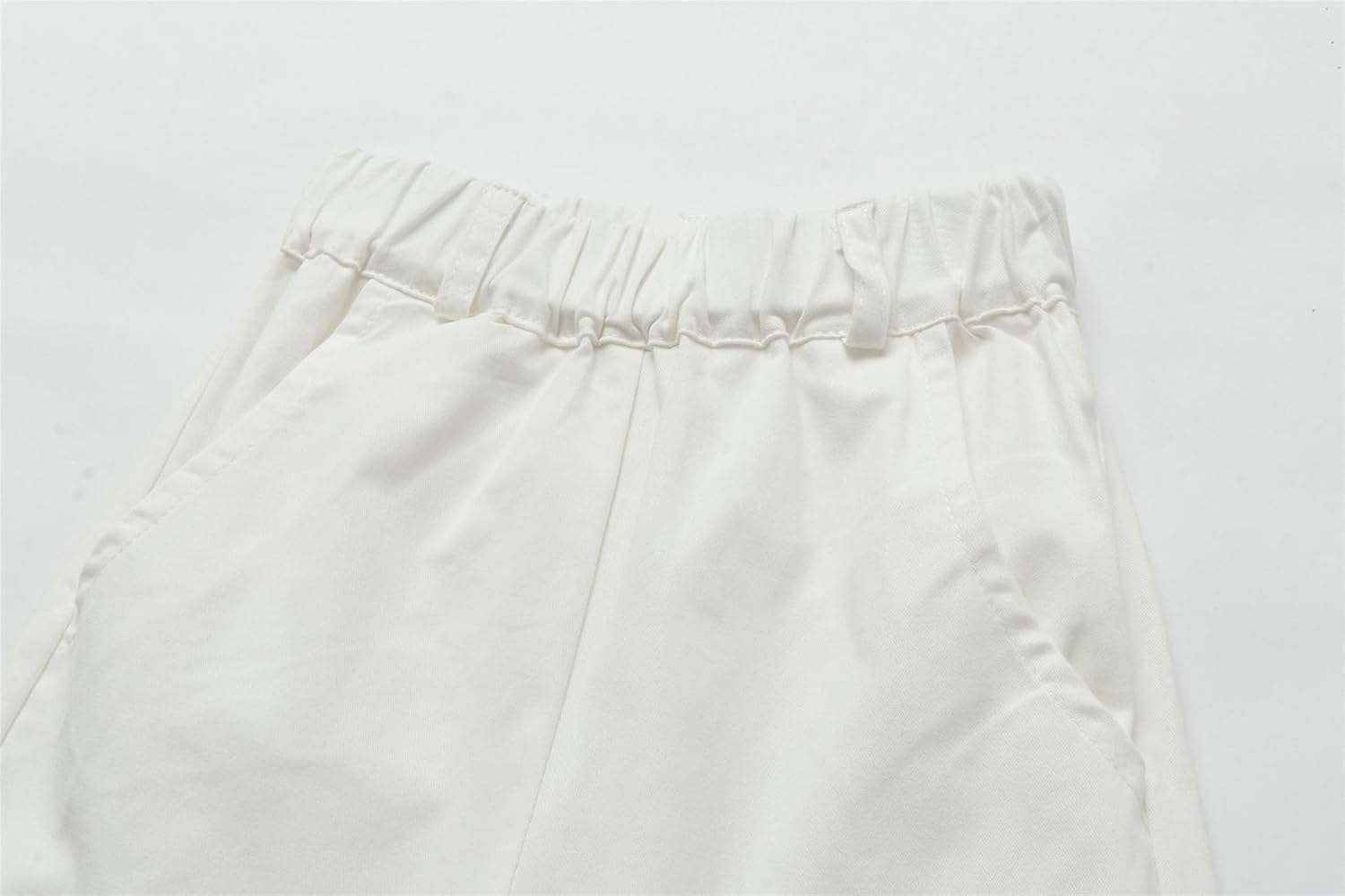 Mud Kingdom Toddler Boys Cargo Shorts Pull On Elastic Waist Athletic Summer Holiday White 4T - Image 3