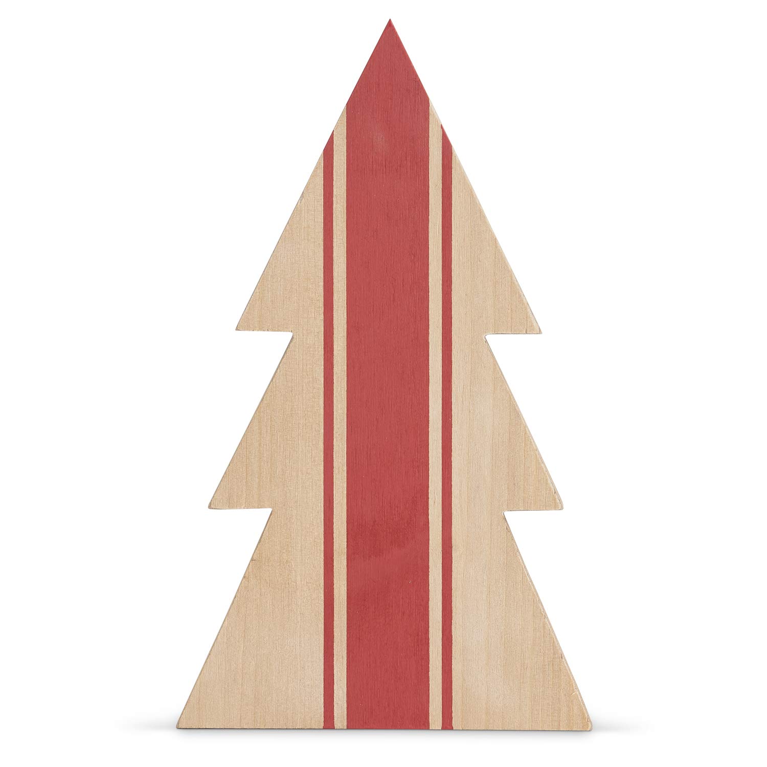 Découpe d'arbre en bois naturel K&K Interiors à rayures rouges, objet déco intérieur