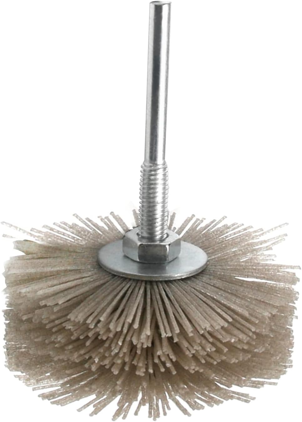 Utoolmart Nylon Wheel Brush 80 Grits Abrasive Grinding Head with 6mm Threaded Shank 2 Pcs