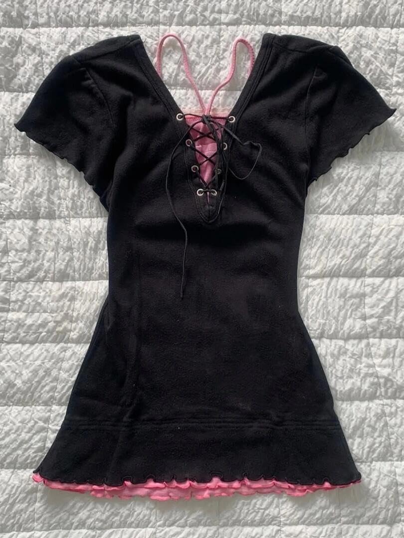 Emo 2000s Grunge Alt Shirt Y2K Vintage Harajuku Cutecore Indie T-Shirts Teen Girl Scene Clothes - Image 3