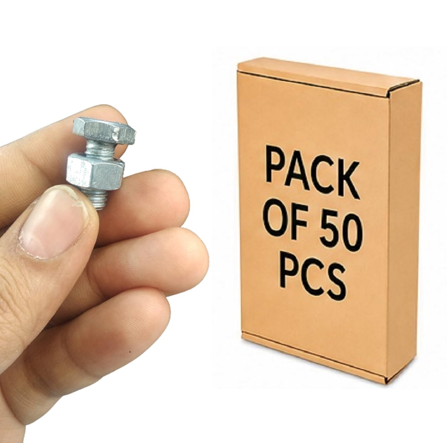 Q1 Beads Zinc plated 16 mm Nut Bolt For Storage Rack Nut Bolt Hex (50 Pcs Bolt,50 Pcs Nut, M8-8mm thick)-image-12