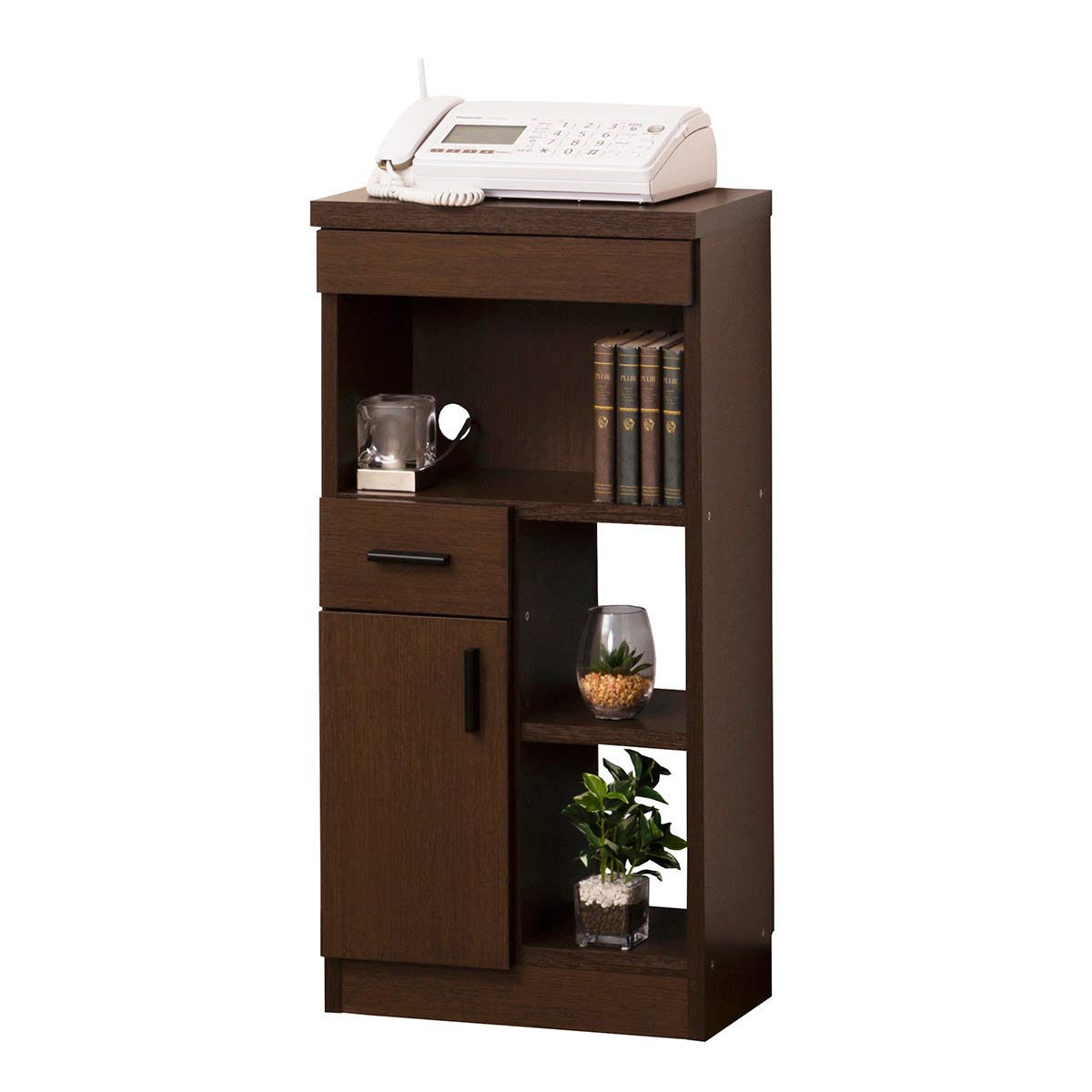 Amazon｜クロシオ 電話台 ブラウン 幅40×奥行26.5×高さ80cm NEW