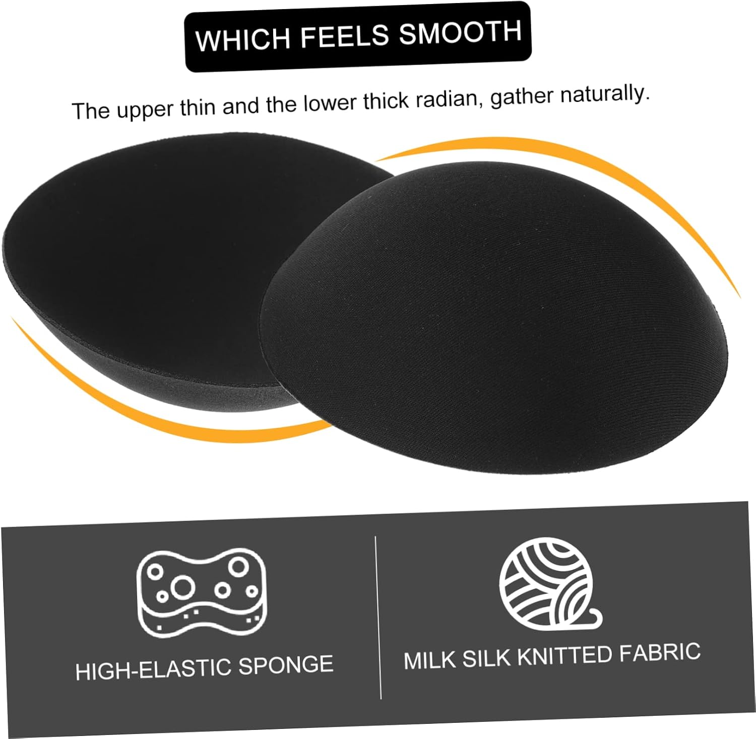 TENDYCOCO 20 Pairs Plus Size Round Bra Pads Sports Bras Brassiere Plus Size Bra Inserts d Bathing Suit Cup Inserts Strapless Swimsuit Pad Replacement Cups Foam Board Black Polyester
