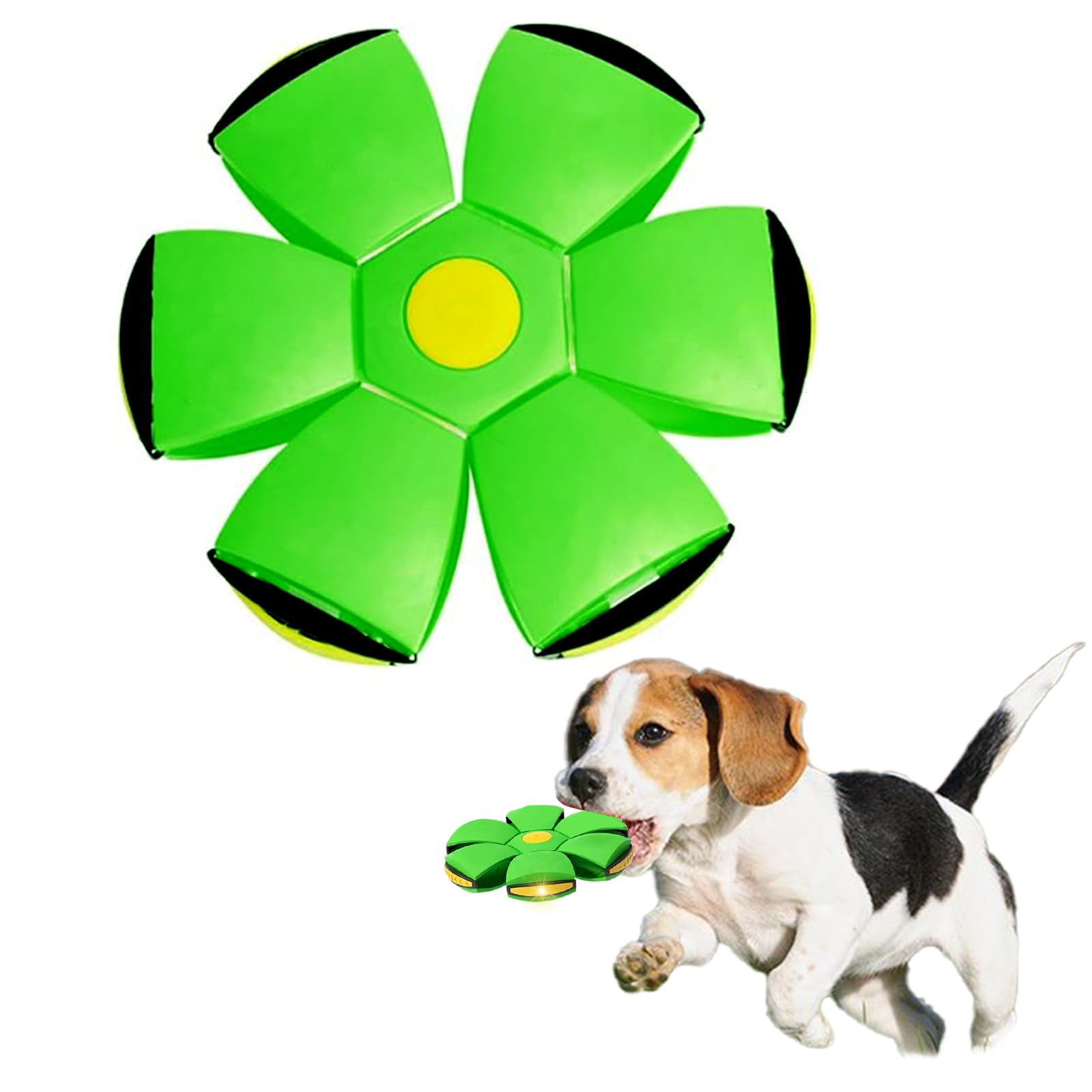 BADWALT Pet Toy Flying Saucer Ball, Flying Saucer Ball Dog Toy with 3 Light for Interactive Dog,Cats, Children's Foot Ball,Outdoor Games,Camping