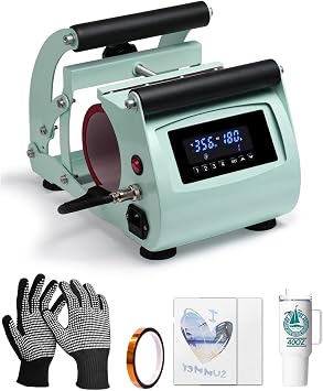 OFFNOVA 40 OZ Tumbler Heat Press Machine Mug Press Machine for Upper of 30oz 40oz Tumbler Sublimation Printing, 4 Adjustable Memory Modes Tumbler Press with Sublimation Paper, Tape and Gloves