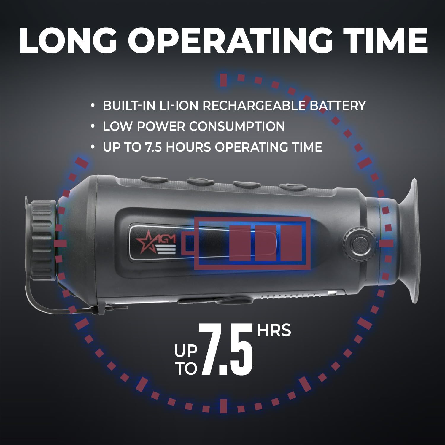 AGM Global Vision Taipan Thermal Imaging Monocular for Hunting 12μm Sensor, Hot Spot Tracking, 8× Digital Zoom, Video Recording, WiFi, IP67 Waterproof