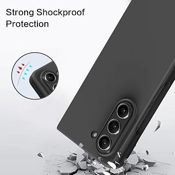 BENTOBEN for Samsung Galaxy Z Fold 5 Case, Samsung Fold 5 Case Built-in Tempered Glass Screen Protectors, Soft Silicone Slim Flexible Lightweight Hard PC Shockproof Protective Cover for Z Fold 5 Black