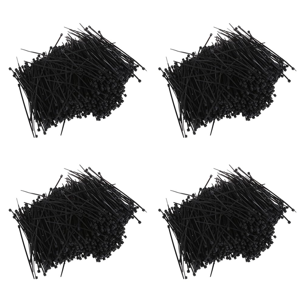 Lklncxc One Color Cable Ties 4000 Pcs Black Nylon Cable Zip Tie Fasten Wrap 95Mm X 2Mm