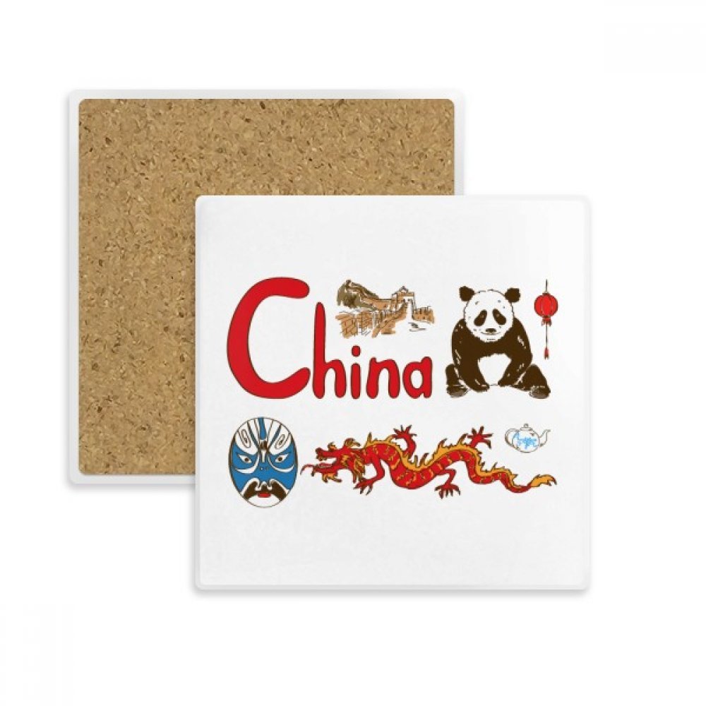 Tasse Porte Coaster absorbant motif Chine, le cadeau idéal pour amateurs de thé