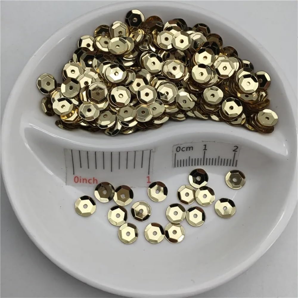 Cekiny do szycia, 3 mm 4 5 6 10 miseczka okrągła srebrna podstawa luźna odpowiednia do szycia rzemiosło ślubne dekoracja ubrania buty czapka DIY (Dark Green A4.6mm 700pcs 10g)