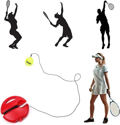 Miniatura 9 de Entrenador de tenis solo Teloon, pelota de rebote con cuerda para herramienta de entrenamiento de tenis para práctica personal para adultos o niños