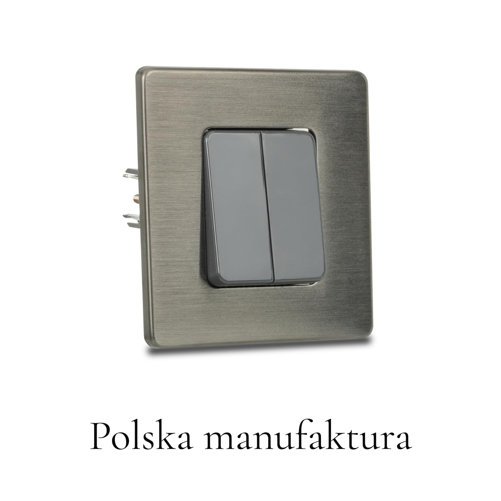 Włącznik Światła Podwójny Szary Schodowy Stal Szczotkowana PVD Gunmetal