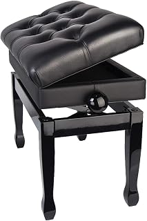 RWRAPS Piano Stool Height Adjustable Piano Bench Padded Deluxe Single Piano Stool,Storage Compartment Design for Music Books,Practical and Functional beautiful scenery