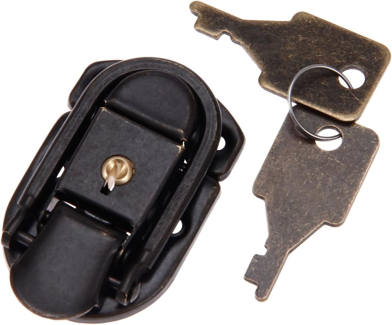 1Pcs 58 * 34mm Iron Based Purse Key Lock Antique Box Locks Vintage Wooden Toggle Latch Hasps Furniture Hardware