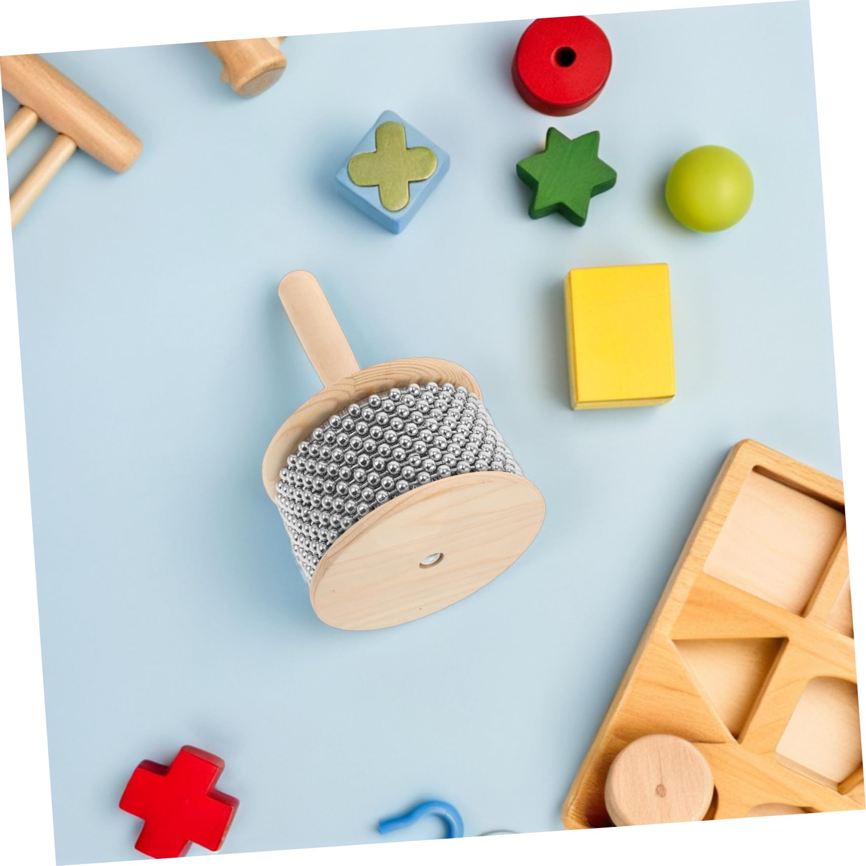 SUPVOX Instrumento Fácil de Aprender para Enseñanza Escolar Cabasa Diseño Elegante de Percusión Manual de Madera y Metal y Presentaciones en Grupo