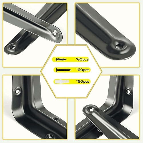 Miniatura 4 de Paquete de 20 soportes para estantes de 4 pulgadas, soportes de estante resistentes, soportes flotantes de 3 pulgadas, soportes decorativos de pared