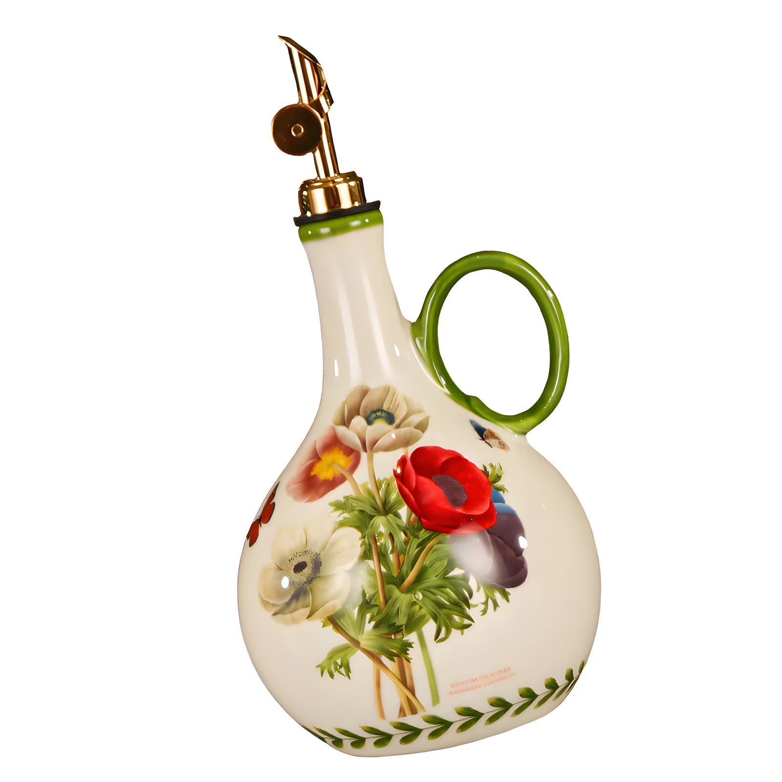 Vertedor de cocina de cerámica con diseño de flores, D