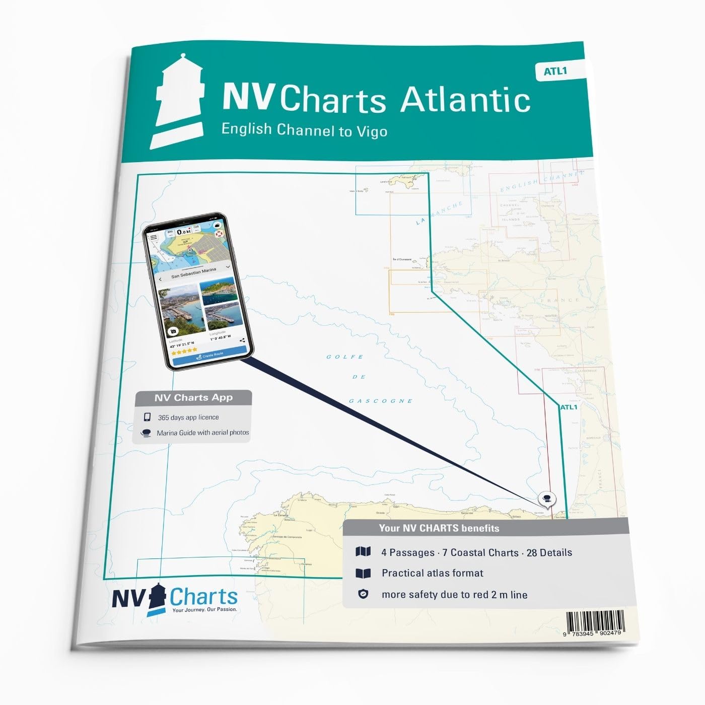 ATL 1 - NV Atlas Atlantic - Falmouth to Vigo/North Coast of Spain [Seekarte Atlantik NV Verlag]