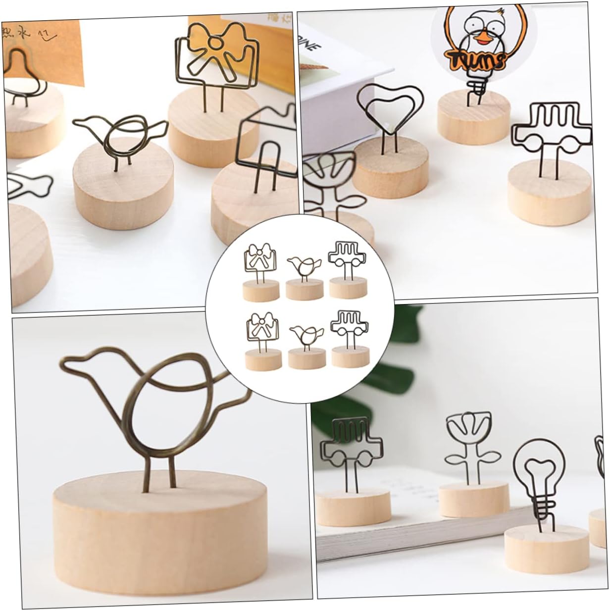 Artibetter 6pcs Quality Note Holder Memo Clips Photo Holders Photo Clips for Desktop Creative