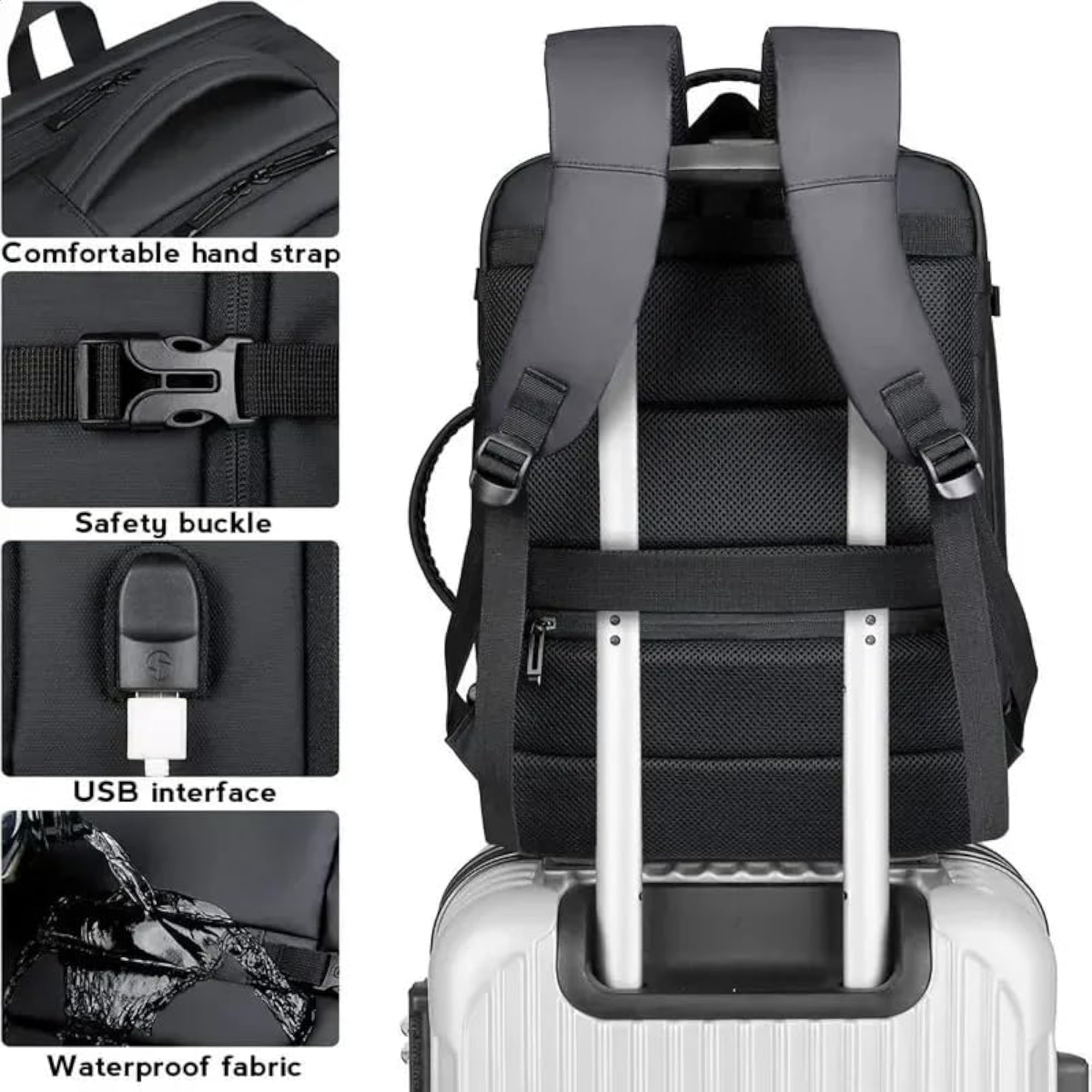 Expandable Travel Backpack 40L, Waterproof