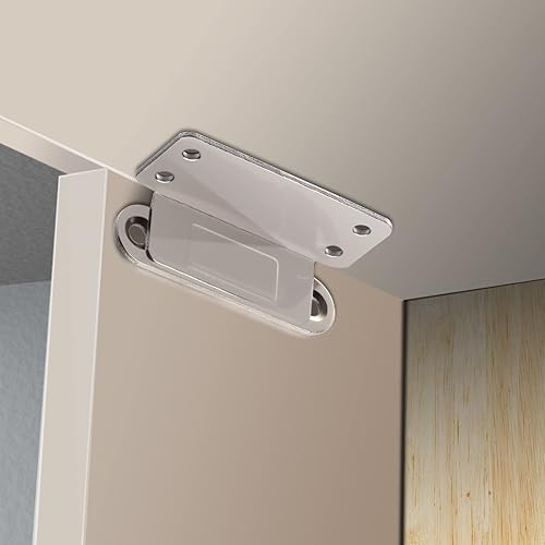 Miniatura 4 de Mousike Cierre magnético doble para puerta, imanes de acero inoxidable de 60 libras con fuerte magnético para cocina, armario, armario, puerta,