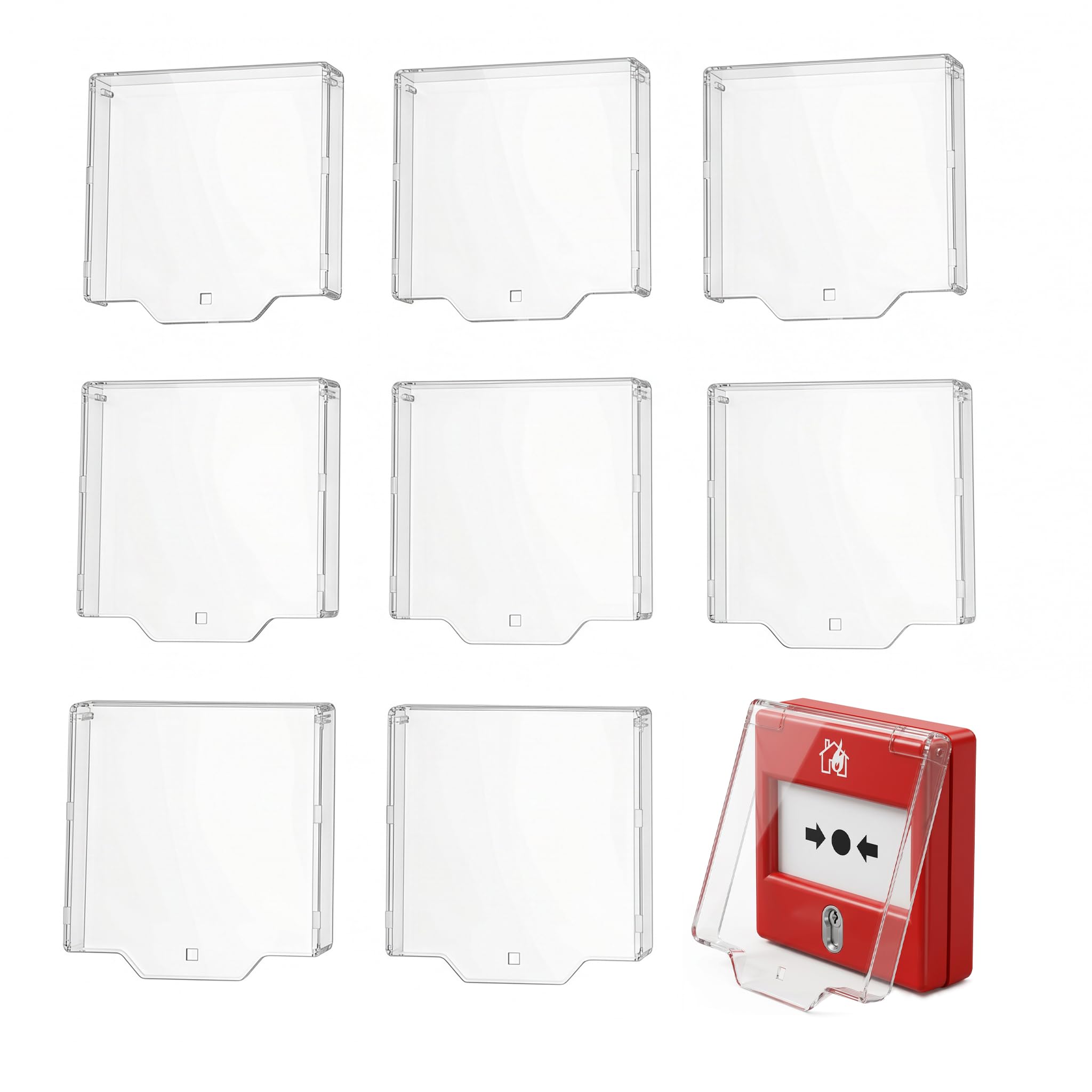 8 Pack Fire Alarm Call Point Protector Hinged Fire Call Point Protective