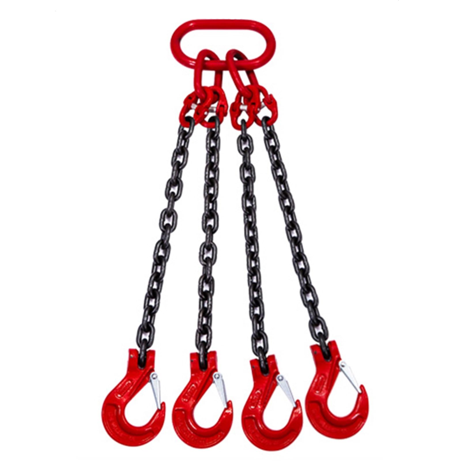 Chain Sling 4 Leg, 3 6 10 Feet Lifting Chains with Hooks for Engine Chain Hoist Lifts, Alloy Steel Overhead Lifting Sling for Cargo Security Towing and Handling(Load 3 Ton L 2 M (6.6 FT) 4 Hook)