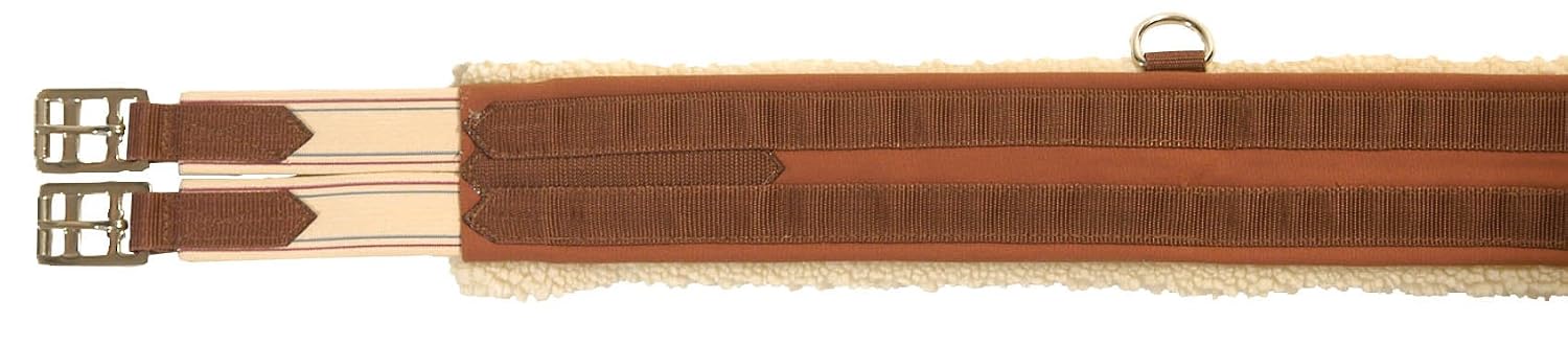 Kincade Chafeless Fleece Girth, Brown/White, Size 50