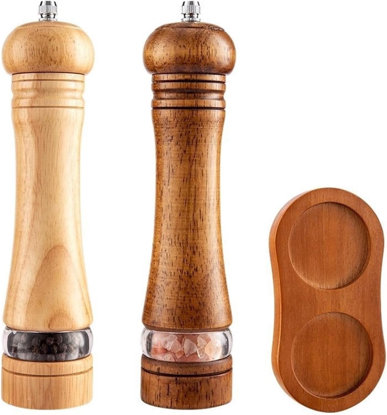 Manual Pepper Grinder Wooden Salt Mill Acrylic Ceramic Core Freshly Ground Seasoning Grinding Milling