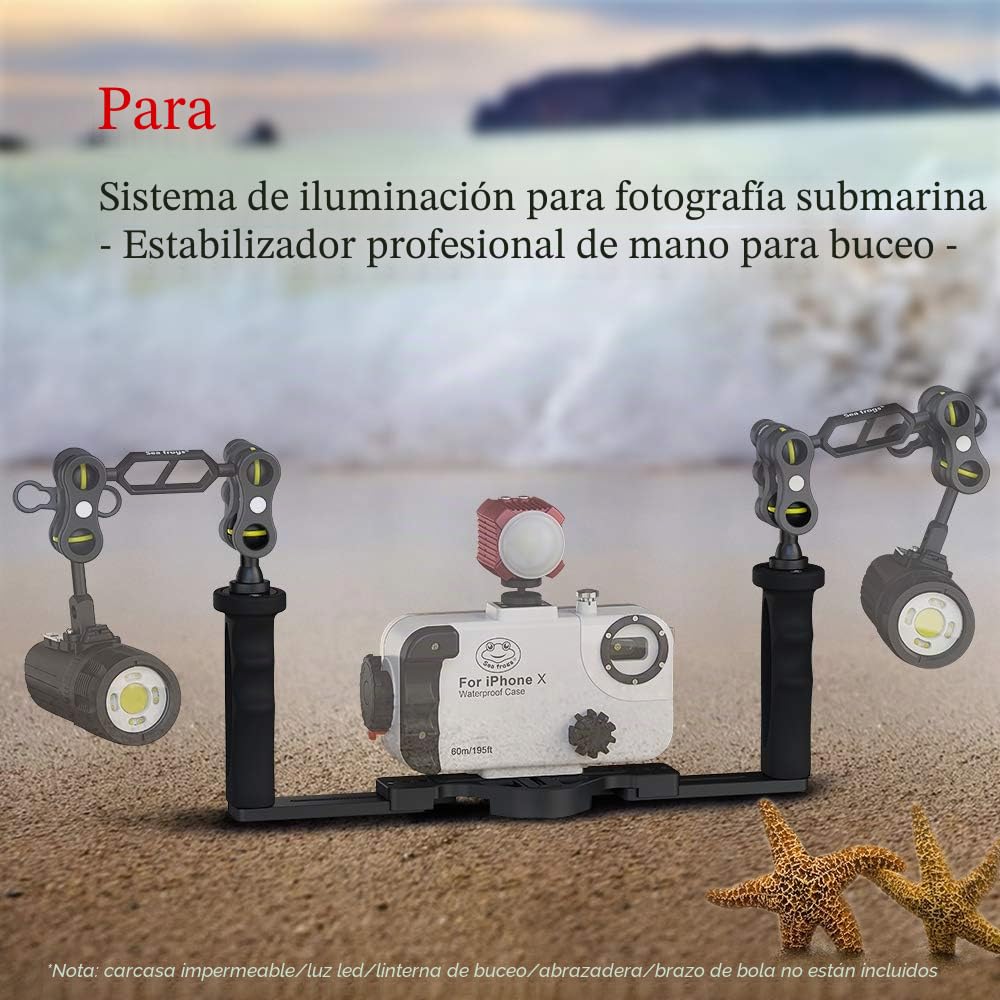 Sea frogs Bandeja de Aluminio/Agarre para Carcasas de camaras subacuaticas