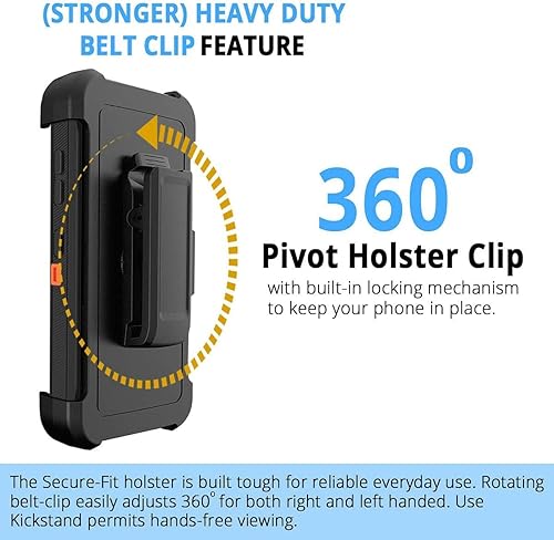 Miniatura 3 de FastSun Funda protectora Defender diseñada para iPhone 13 Pro Max, funda híbrida de doble capa compatible con iPhone 13 Pro Max (Clip+Camo Green)