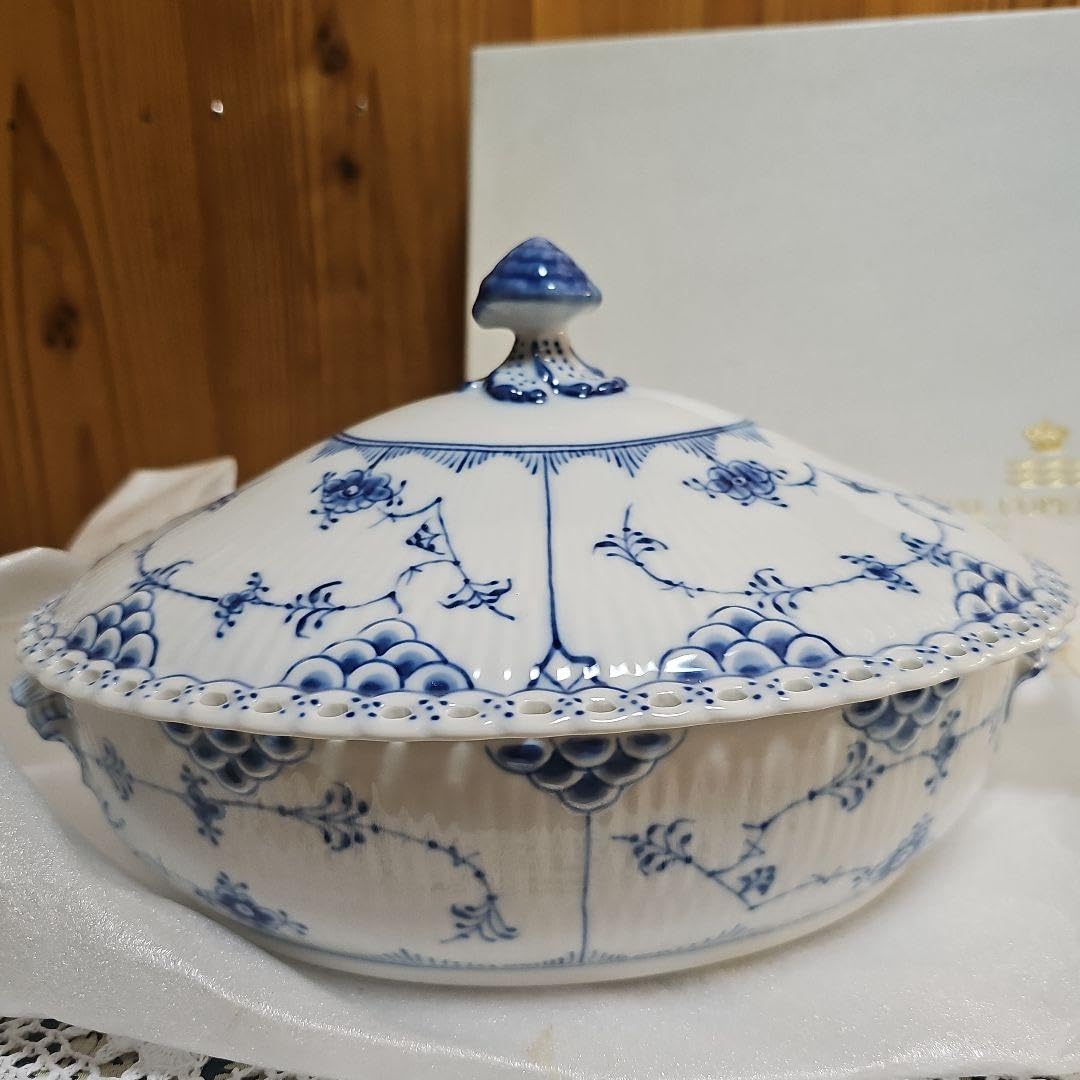 廃盤ロイヤルコペンハーゲン フルレース スープチューリン 蓋付き