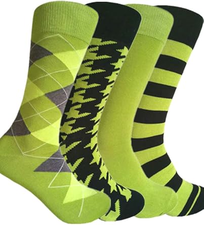 Triple M Plus Mens Lime Green Dress socks,One size fits most men; Sock Size 10-13.
