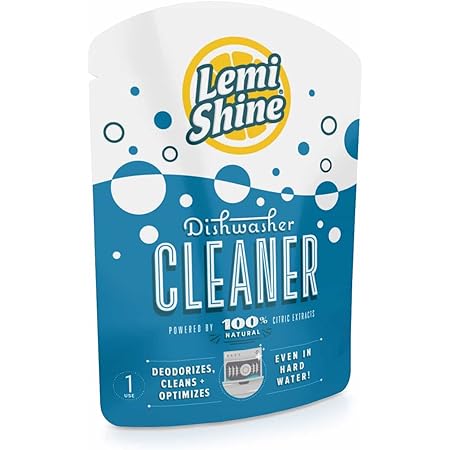 Lemi Shine Natural Dishwasher Cleaner - Dishwasher Cleaner and Deodorizer Powered by Citric Acid and a Natural Fresh Lemon Scent (1 Count)