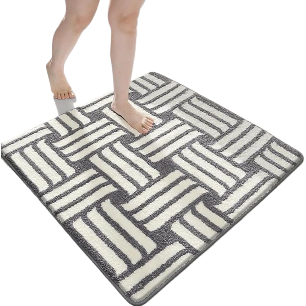 Amazon | GOTRAFY 吸水速乾 80×80cm 正方形バスマット ノー柄 滑り止め