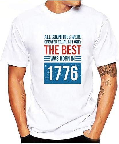 Tank fA r Top Herren Independence Day Casual Kurzarm-Shirt Mode
gedruckt Bluse Top : Mikrofone