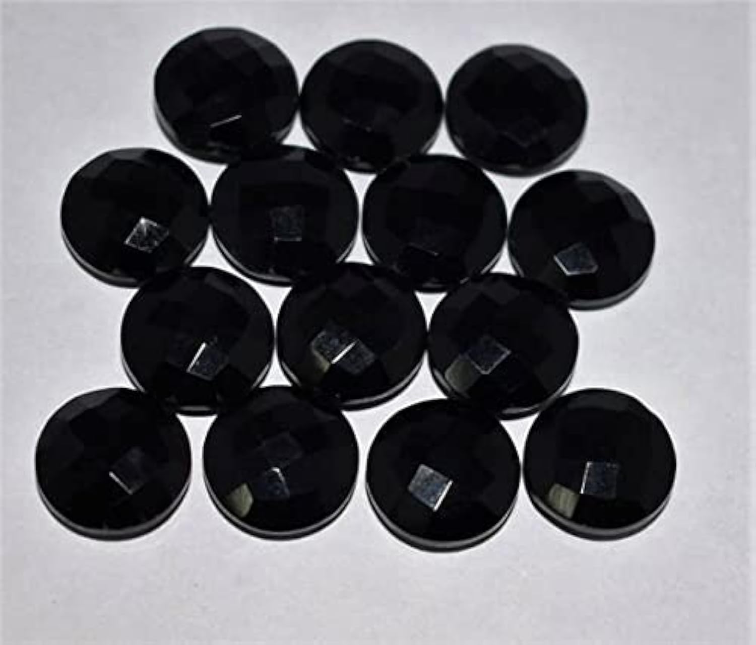 Onyx noir 14mm perles en vrac taillées à la main pour enfilage collier