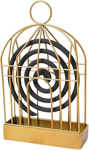 Soporte de bobina de mosquito de metal portátil, soporte de incienso retro, jaula colgante para pájaros, decoración de jardín para el hogar, bar,