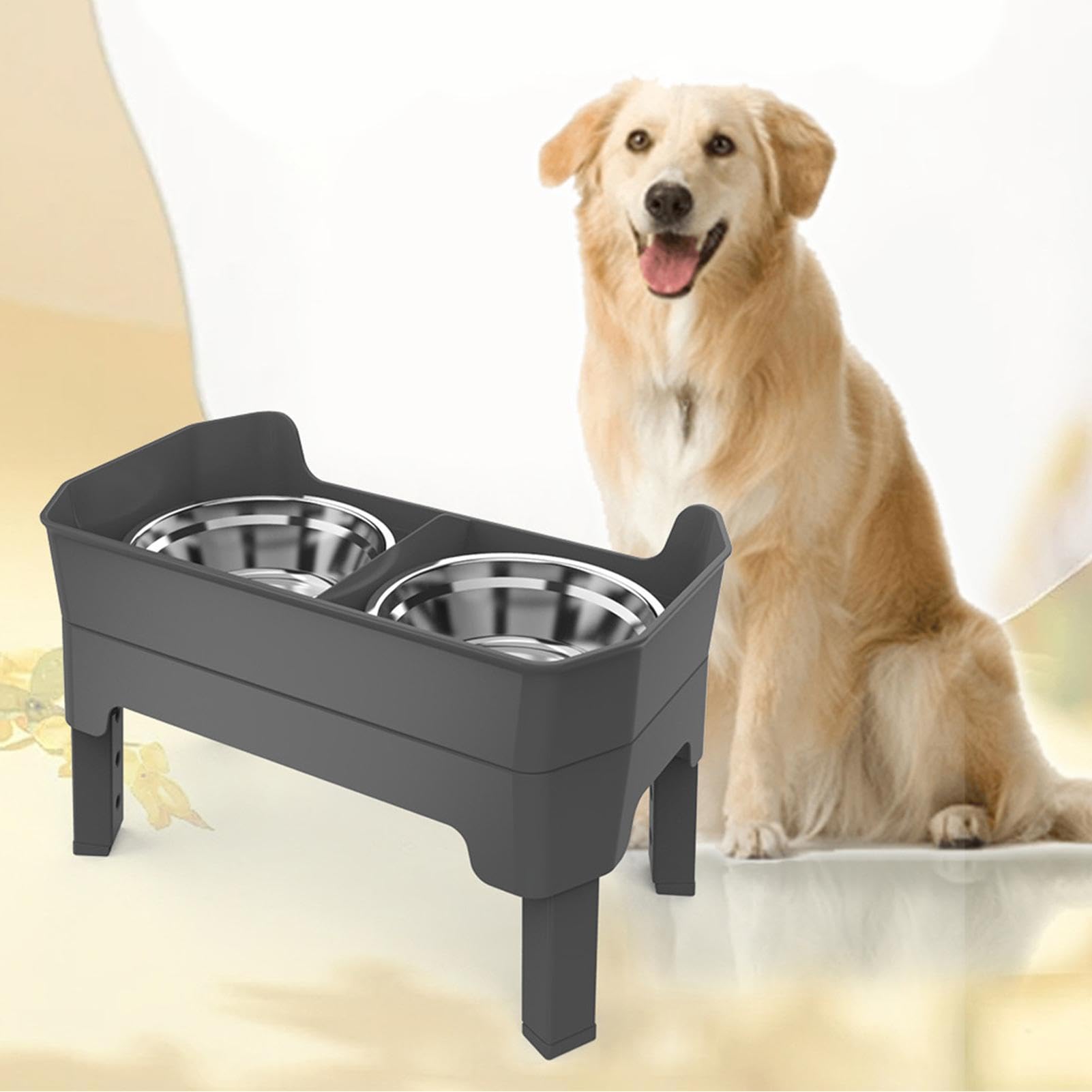 Comedero elevado para perros – Comedero de acero inoxidable, comederos elevados para perros con soporte, para mascotas, cachorros, entrenamiento, cocina, exterior, camping, jardín, terraza