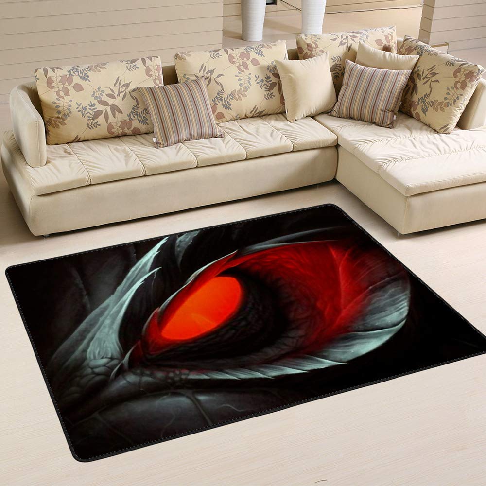 Tapis dragon rouge microfibre grand format pour déco de chambre