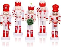 Vista 11 de Jolik Juego de 6 adornos de cascanueces de madera, adornos de Navidad