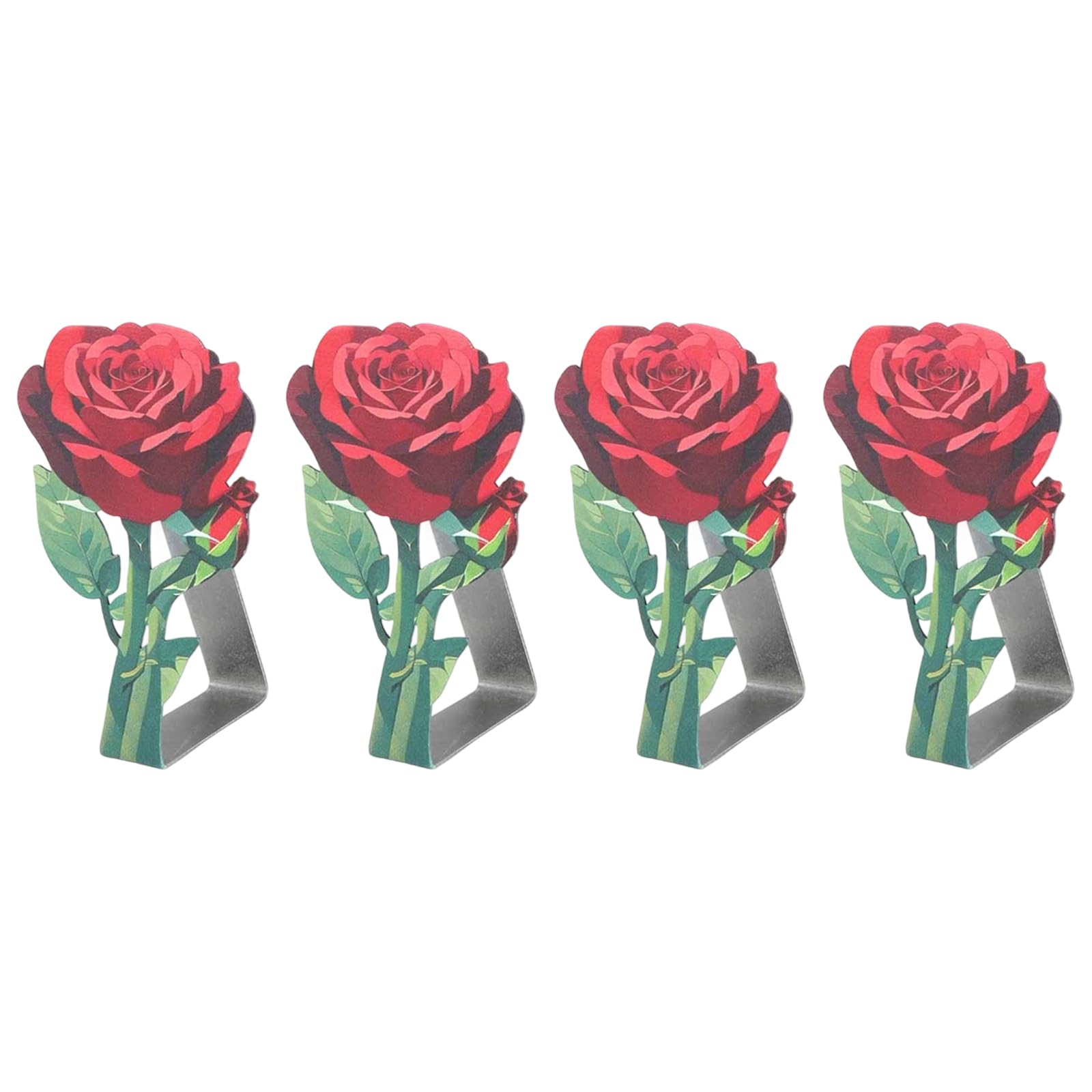 Yhplxyuus Stainless Steel Rose Floral Tablecloth Clips | Rustproof Table Fasteners for Indoor Outdoor Dining Decor Rose Pattern Tablecloth Weights