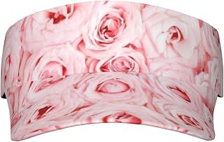 XIXIAN Pink Fresh Roses Printed Adult Sunscreen Visor Cap Lightweight and Breathable Adult Sun Visor Empty top hat Versatile Outdoor hat